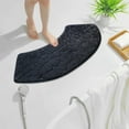 thumbnail image 5 of PALIFEUR Super Non-Slip Bathroom Rugs, 12x39" Curved Cobblestone Embossed Bath Rug Quick-drying Highly Absorbent Bathroom Mat Washable Fanned Bath Mats for Bathroom Corner Tub, Black, 5 of 5
