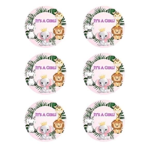 Its a Girl Safari Jungle Edible Image Cake, Cupcake & Cooke Toppers, by TNCT