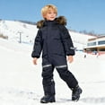 thumbnail image 5 of yocbz Jump Suit Snow Girl Kids Snow Suit Toddler Girls and Boys Snowsuit Waterproof Insulated Winter Jumpsuit Overalls Black,Size for 6-7 Years, 5 of 9