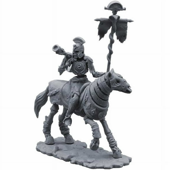 Mounted Skeleton Standard Bearer Figure Kit 28mm Heroic Scale Miniature Unpainted First Legion