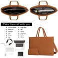 Mosiso PU Leather Laptop Tote Bag for Men Women, 15.6 inch Waterproof Shoulder Handbag Travel