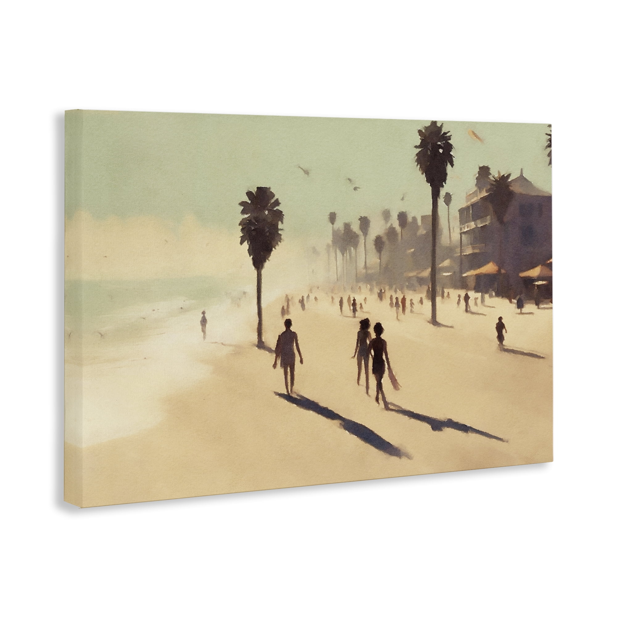 Stupell Industries Tropical Shore Walk Landscape & Nature Painting Wrapped Canvas Art Print Wall Art, 30 x 20