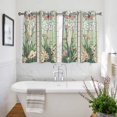 thumbnail image 3 of Butterfly Flowers Kitchen Curtains Short 54 Inch Length, Vintage Stained Glass Green Spring Grommet Top Bedroom Living Room Curtains, Light Filtering Cafe Curtain Drapes 2 Panels Set 84''x54'', 3 of 9