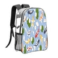 thumbnail image 3 of Honeii Colorful Koi Fish Print Clear Backpack Heavy Duty Transparent Bag 17" See Through BookBag for Women Men Adults Work Festival Sports Travel, 3 of 7