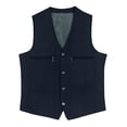 thumbnail image 2 of safuny Men's sleeveless jacket Coat Casual Slim Sleeveless Button Jacket Outdoor Solid Travel sleeveless jacket s Outwear with Zip Pockets Blue XXL, 2 of 5