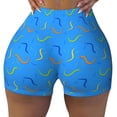 thumbnail image 2 of Balery Colorful Snake Pantalones cortos de entrenamiento estampados para mujer, sin costuras, ajustados, para gimnasio, yoga, correr, deportes, ejercicio activo, fitness.-X-Large, 2 of 8