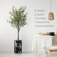 thumbnail image 3 of Artificial Tree in Modern Marble Effect Planter, Fake Olive Silk Tree for Indoor and Outdoor Home Decoration - 60" Overall Tall (Plant Pot Plus Tree), 3 of 5