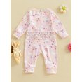 thumbnail image 6 of Baby Toddler Girl Easter Casual Jumpsuit 3 6 12 18 Months Long Sleeve Oblique Zipper Bunny Print Romper, 6 of 9