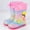Pink, variant on Rainboots Boots Girls Cute Cartoon Printed Toddler Waterproof Boots with an Elastic Boot Collar Toddler Deck Boots for Toddler Boys