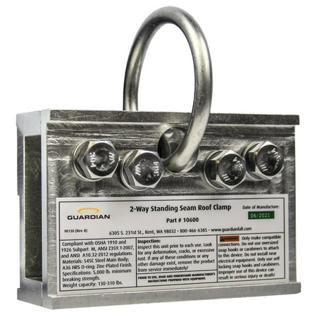 

Guardian Fall Protection Two-Way Standing Seam Roof Clamp