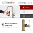 thumbnail image 3 of Stylish Single Handle Brushed Gold Pull Down Touchless Kitchen Faucet K-150GM, 3 of 14