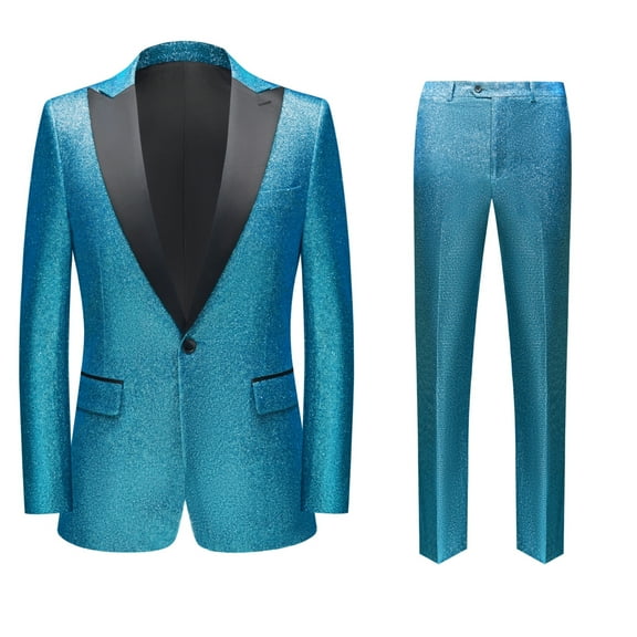 Men's 2 Piece Single button slim fit Suits Slim Fit Tuxedo Jacket and Dress Pants Set for Wedding Business Prom