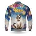 thumbnail image 2 of Happy New Year with Siamese Fireworks Holiday Xmas Winter 2025 All Over Print 3D Baseball Jacket Cat Lover Kitten Owner Gifts Bomber Jacket Softball - 00025, 2 of 6