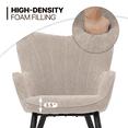 thumbnail image 6 of MoNiBloom Upholstered Armchair, Accent Chair with Metal Leg, Shell Shape Cotton-linen Single Sofa Chair, for Living Room Bedroom, Beige, 6 of 9