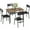 Black, variant on 5 Piece Dining Table Set for 4, Kitchen Table and Chairs Set with Heavy Duty Metal Frame & Cushioned Seats, Space-Saving Dinette Furniture for Small Space, Apartment