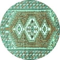 thumbnail image 1 of Ahgly Company Indoor Round Persian Turquoise Blue Traditional Area Rugs, 6' Round, 1 of 4