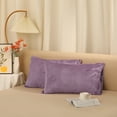 thumbnail image 6 of REGALWOVEN 2 Pack Velvet Pillowcases Fuzzy Flannel Pillow Covers with Envelope Closure Purple Queen(20"x30"), 6 of 6