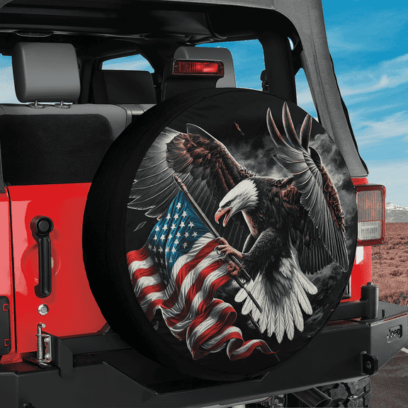 Lotusprinthandmade Eagle Spare Tire Cover Without Backup Camera Hole