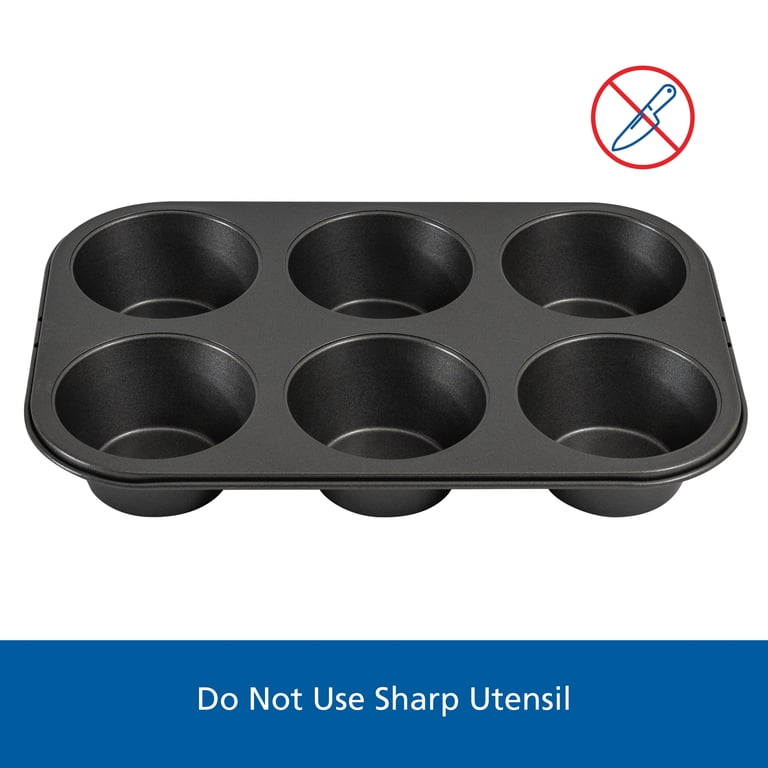 Jumbo Muffin Pan 6 Cup Non-Stick Carbon Steel Gray photo 6