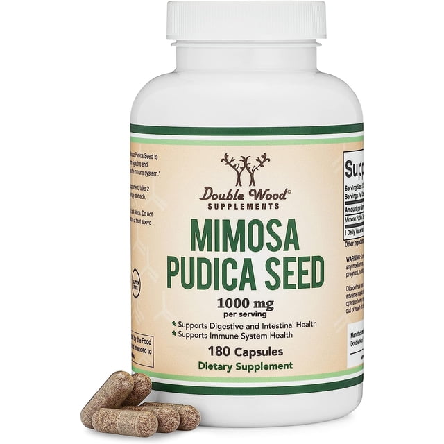 Double Wood Mimosa Pudica Seed | 1,000 Mg Per Serving | 90 Servings | 180 Capsules