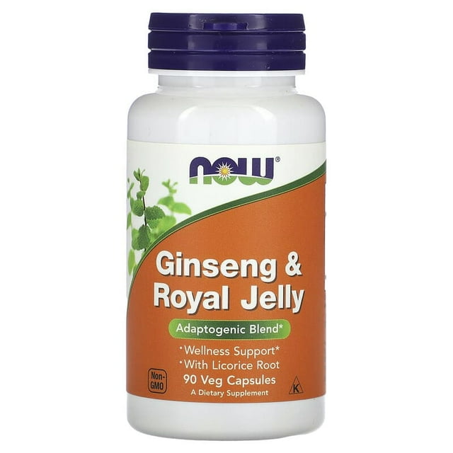NOW FOODS GINSENG & JALEA REAL 90 CAPSULAS