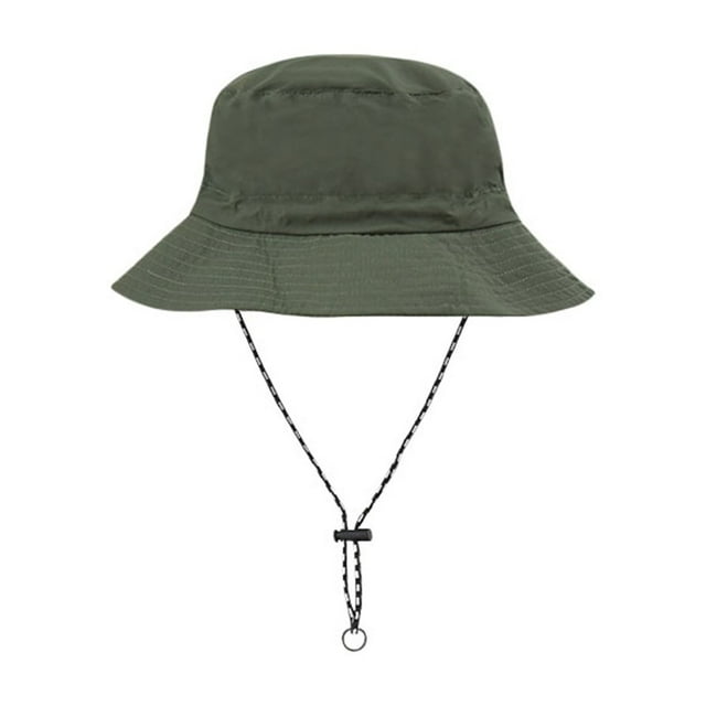 GPOECD Chapeau Bob pour Hommes et Femmes, Protection Solaire Extérieure, Chapeau de Pêche Pliable pour Randonnée, Camping, Voyage, Vert Armée, Taille Unique