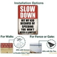 thumbnail image 4 of Slow Down Signs Children At Play Safety Signs For Street Caution Warning Kids Playing Safety Tin Sign Speed Limit Crossing Guard Stop Children Playing Yard Road Visual Signal Slow Down Hit My Kid, 4 of 6