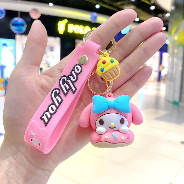 LLavero de Donut de dibujos animados de Hello Kitty para mujeres y hombres, accesorios de llavero de coche, colgante de Bolsa Escolar Yugui Dog Kulomi YAOSANBAO BAO unisex