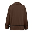 thumbnail image 4 of Fashion Winter Warm Fleece Jackets for Womens Plus Size Casual Solid Round Neck Pocket Hem Slit LooseTop Long Sleeve Parkas, 4 of 9