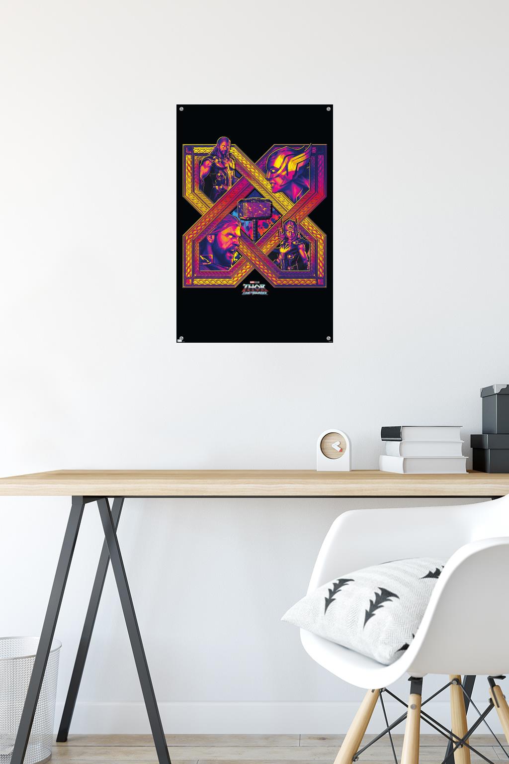 Marvel Thor: Love and Thunder - Cross Wall Poster with Push Pins, 14.725" x 22.375"