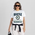 thumbnail image 4 of Women's Gameday Couture White Seattle Seahawks Oversized All-Time Classic Flowy T-Shirt, 4 of 6