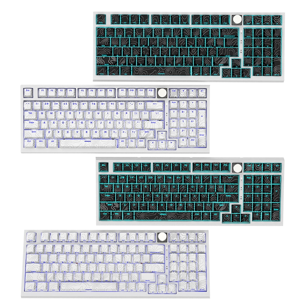 Transparents Line Original Height Keycaps 135Keys Dye Subbed Shining Through Backlits keycapst for Mechanical Keyboards