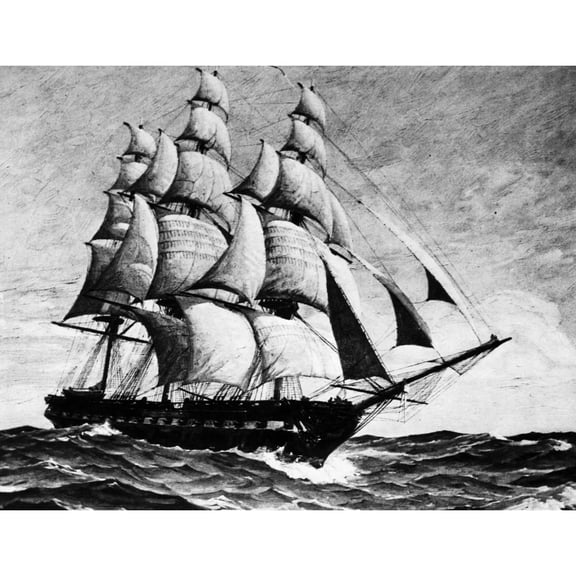 Us Navy. Painting Of The Frigate Constitution History (24 x 18)