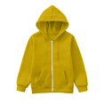 thumbnail image 6 of LIUYUNNN Kids Hoddies Zipper Yellow Hoodie Casual Long Sleeve Hoodie Sweatershirt Pullover Warm Fall Winter Clothes Girls Sweatshirts Size 11-12 Years Boys Girls Fall Outfits, 6 of 7