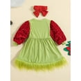 thumbnail image 3 of TheFound Robe Décontractée de Noël pour Filles, Coupe Trapèze, Manches Longues, Ourlet en Peluche, Robe Patchwork à Paillettes avec Bandeau, 3 of 9