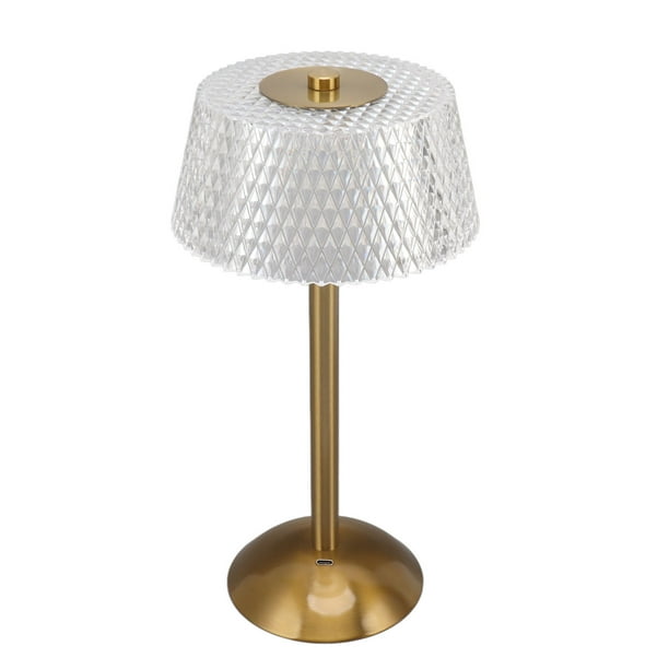 Lámpara De Cabecera, Lámpara De Mesa LED Portátil De Acrílico De 3 Colores Claros De Metal Para Sala De Estar