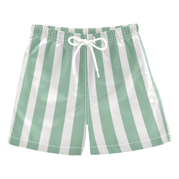 Mint Green Narrow Stripes Boys' Swim Trunks Board Shorts Beach Pants Bathing Bottoms 2T