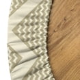 thumbnail image 5 of Ambesonne Geometric Fitted Round Tablecloth, Chevron Zigzags Art Lines, 56"- 60" Diameter, Pale Khaki Cream, 5 of 5