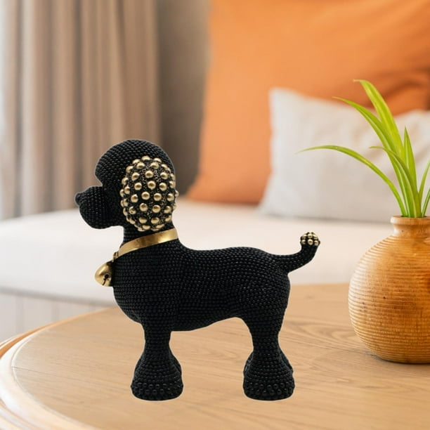 Estatua de perro de resina Macarena Escultura de animal figura de cachorro negro