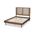 thumbnail image 4 of Baxton Studio Kioshi Mid-Century Modern Transitional Ash Walnut Finished Wood Queen Size Platform Bed, 4 of 7
