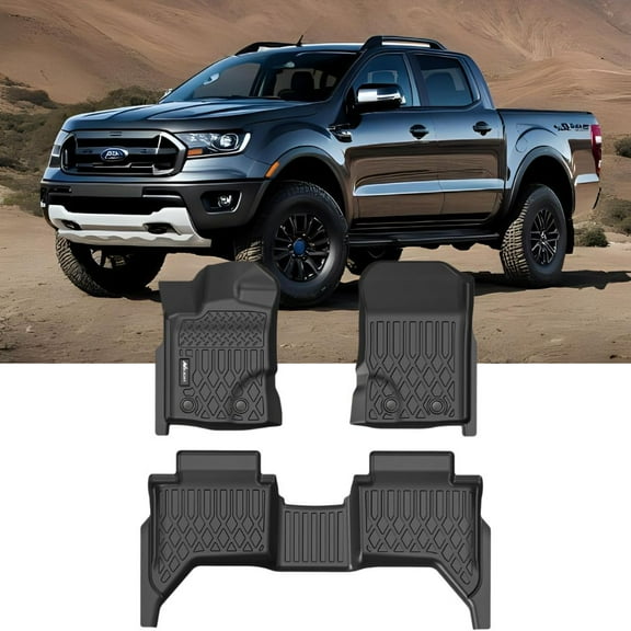 Nilight TPE Floor Mats for Ford Ranger SuperCrew Cab 2019 2020 2021 2022 2023 2024, All Weather Custom Fit Heavy Duty Floor Liners