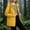 Yellow, variant on Women long sleeved jacket top Baeitkot Women solid color waterproof outdoor hiking drawstring long sleeved double pocket hooded windbreaker jacket top Yellow XXL