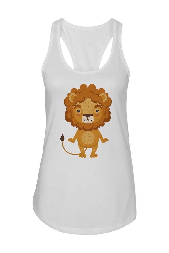 Adorable Cartoon Lion Tank Women -Image by Shutterstock, Female Medium