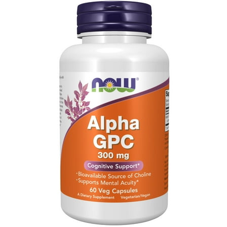 NOW Supplements, Alpha GPC 300 mg with Bioavailable Source of Choline, 60 Veg Capsules