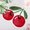 Cherry, variant on Cute Bath Mat Microfiber 16x24" Fruit Rug - Non Slip Watermelon Shape for Bathroom Showers & Kitchen Sinks, Multi Styles Available