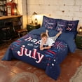 thumbnail image 4 of Manfei Modern Firework King Bedding, Happy 4th of July Print King Bed in a Bag, Red White Blue, Navy Reversible 7 Pieces, 4 of 6