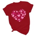 thumbnail image 5 of Awdenio Fashion Tops Womens Valentines Day Short Sleeved T-shirt Love Printed Solid Color Top Short Sleeved Round Neck Tops,Size S-3XL, 5 of 6