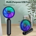 thumbnail image 3 of VersionTECH. Portable HandHeld Fan, RGB Light, 5 Speed, 180° Foldable, USB Personal Hand Table Accessories with Rechargeable Battery Operated for Travel Office, 3 of 7