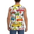 thumbnail image 4 of Goofa Transports with Animals Printed Men's Sleeveless T-Shirt - Athletic Gym Workout Tank Top for Men - Moisture-Wicking, UPF 30+ Quick-Dry Muscle Tee-XX-Large, 4 of 8