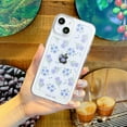 thumbnail image 3 of for iPhone 14 Case Clear with Design Flower Cute Protective Aesthetic Transparent Purple Rose Floral Pattern Women Girls Kawaii Sturdy Cool Phone Case Cover for iPhone 14 6.1 inch, 3 of 5